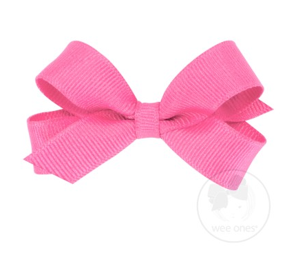 Tiny Classic Grosgrain Hair Bow | Hot Pink