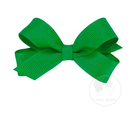 Tiny Classic Grosgrain Hair Bow | Green