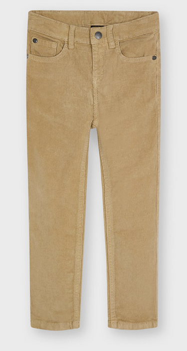 Basic Slim Fit Khaki Corduroy Pants | 537