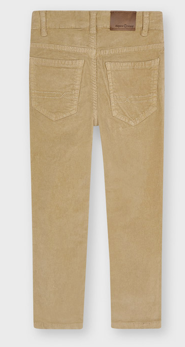 Basic Slim Fit Khaki Corduroy Pants | 537