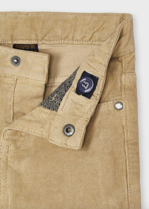 Basic Slim Fit Khaki Corduroy Pants | 537