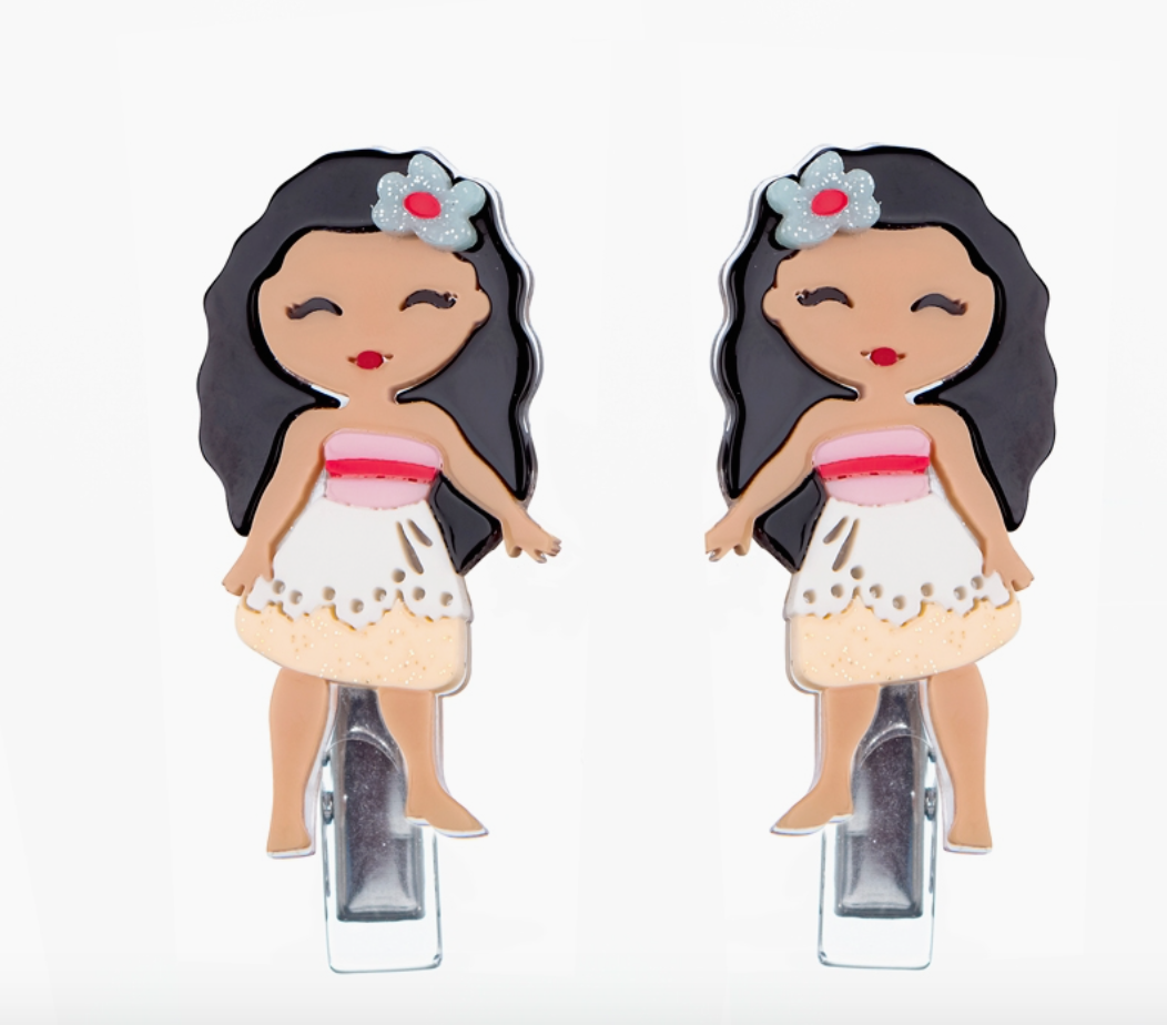 Cute Doll Alligator Clip - Hawaii Girl