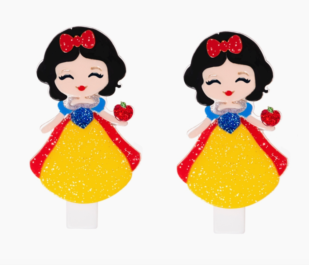 Cute Doll Alligator Clip | Black Hair with Red Bow