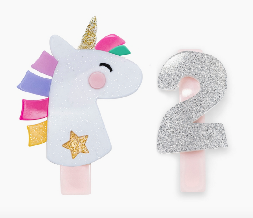 Unicorn Party Alligator Clip | Number 2