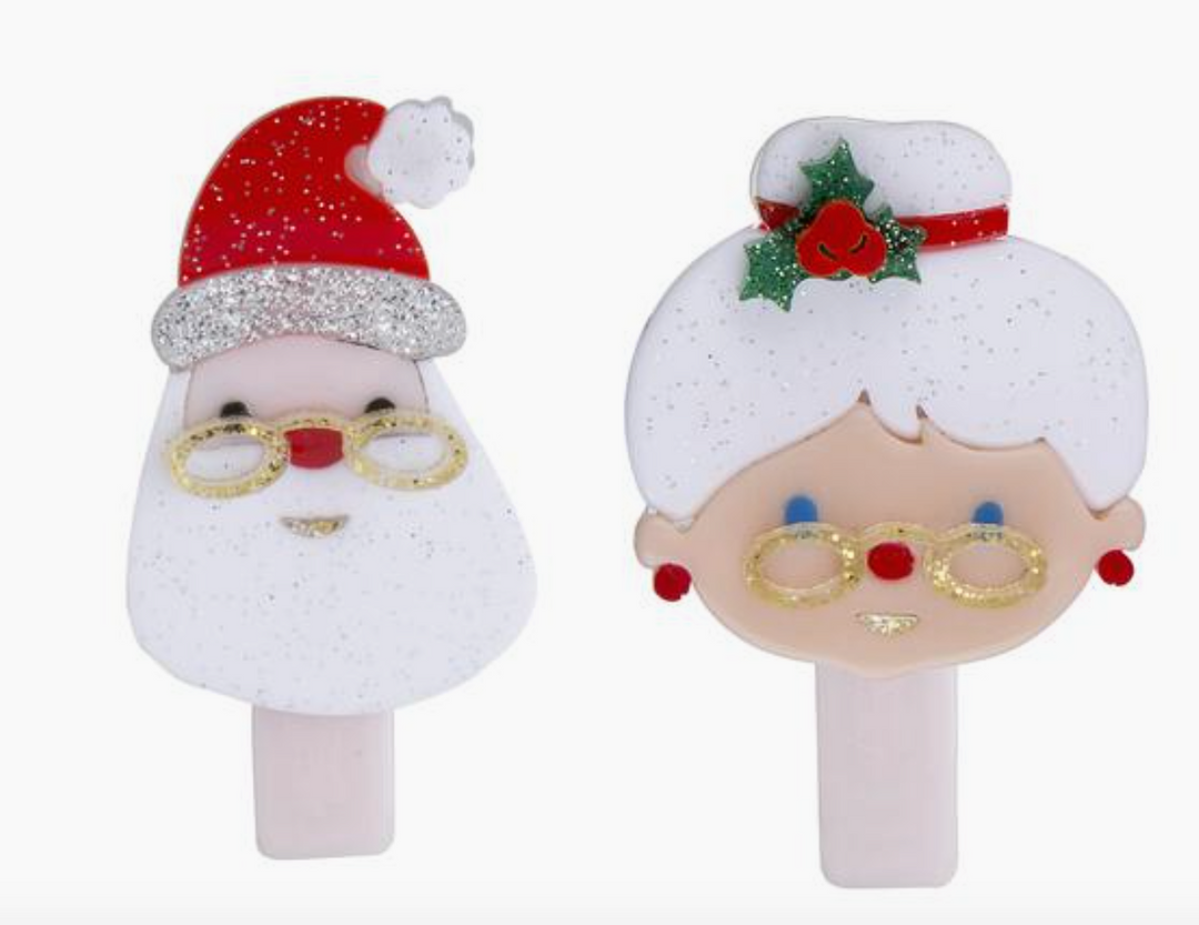 Santa and Mrs. Claus Alligator Clip