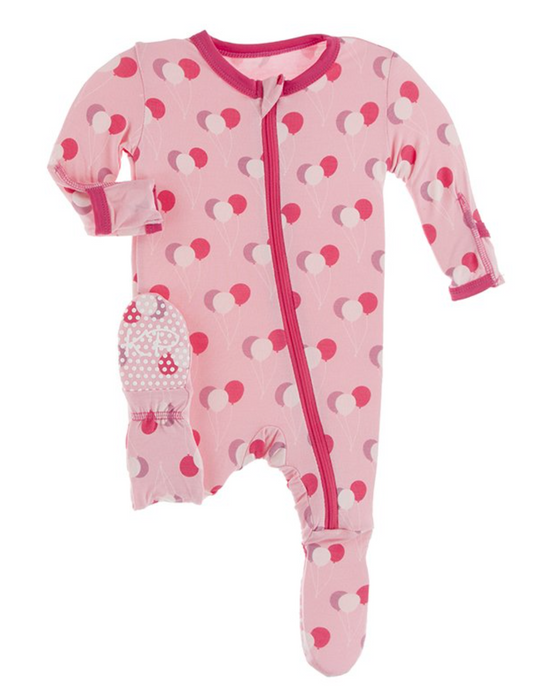 Print Footie with Zipper | Lotus Birthday