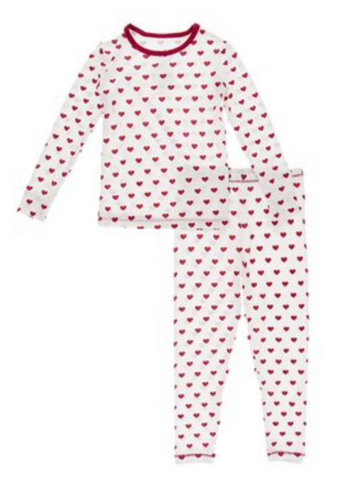 Print Long Sleeve Pajama Set | Natural Hearts