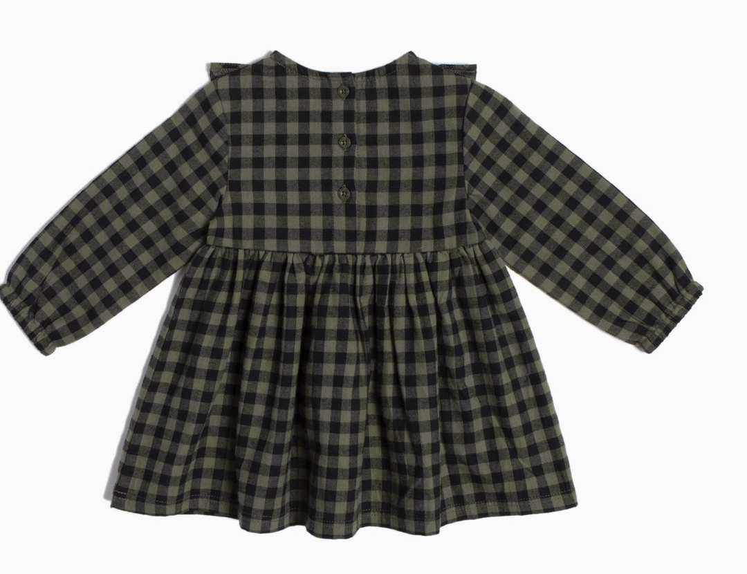 Pine Checkered Print Flannel Dress