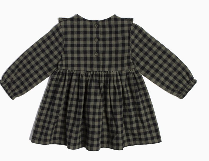 Pine Checkered Print Flannel Dress
