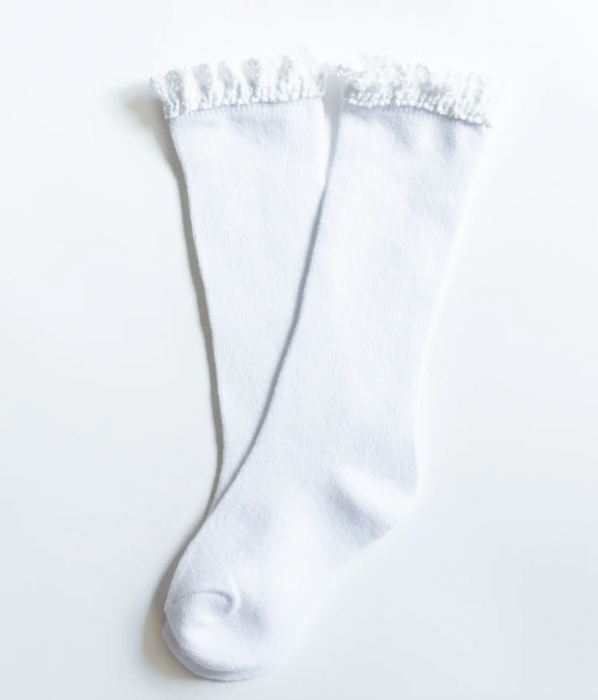 White Lace Top Knee Highs