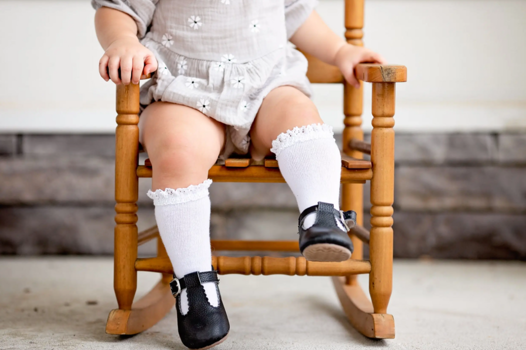 White Lace Top Knee Highs