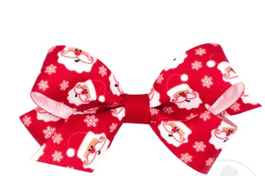 Mini Grosgrain Christmas Print | Santa