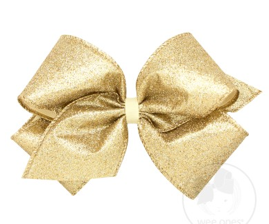King Party Glitter Overlay Bow | Champagne