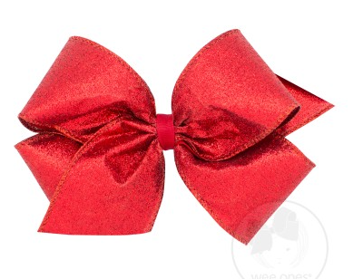 King Party Glitter Overlay Bow | Red