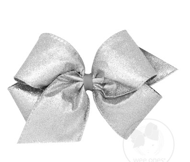 King Party Glitter Overlay Bow | Silver