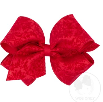 King Glitzy Holiday Bow | Red Brocade