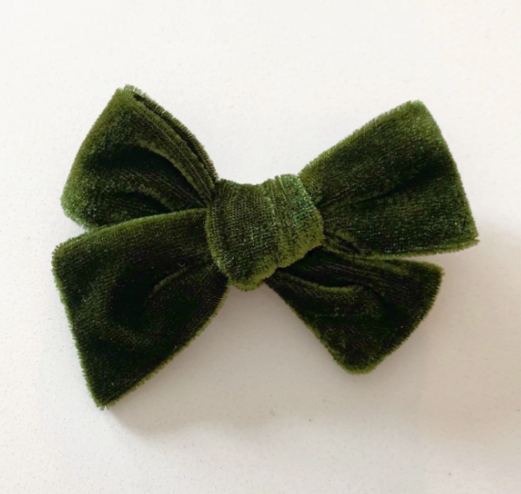 Velvet Bow on Clip