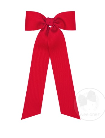 Streamer Grosgrain Hair Bow | Red