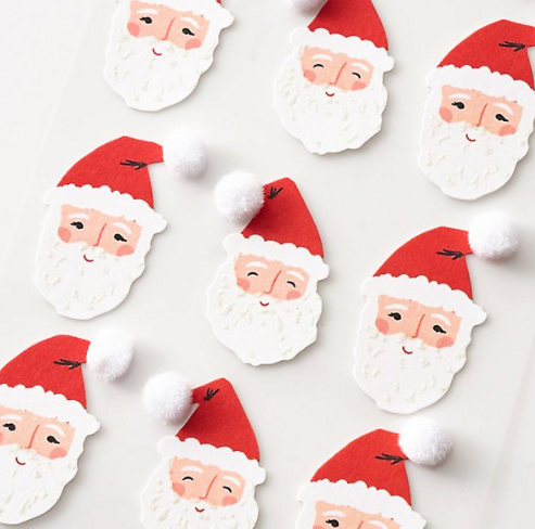 Santa Face w/Pom Stickers