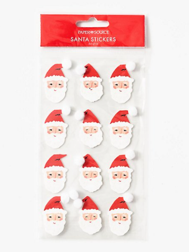 Santa Face w/Pom Stickers