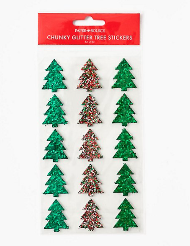 Chunky Glitter Christmas Tree Stickers