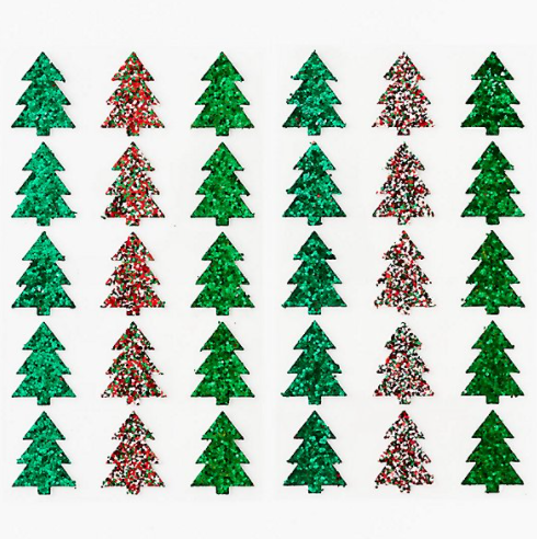 Chunky Glitter Christmas Tree Stickers