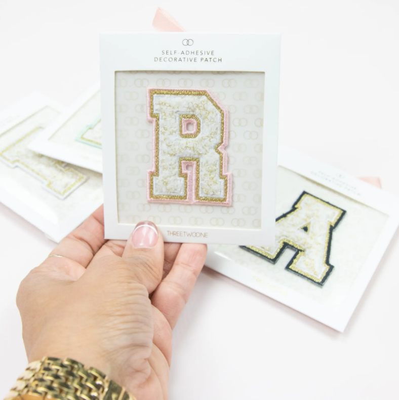 Chenille Letter Patch | White