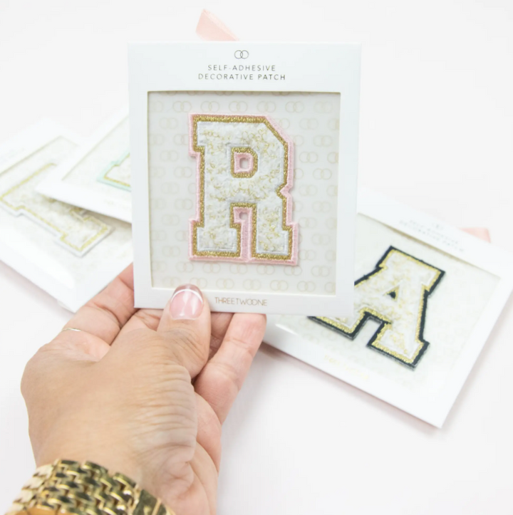 Chenille Letter Patch | White