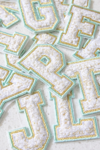 Chenille Letter Patch | Teal