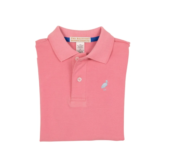 Prim and Proper Polo | Short Sleeve Pima | Hamptons Hot Pink | Buckhead Blue Stork