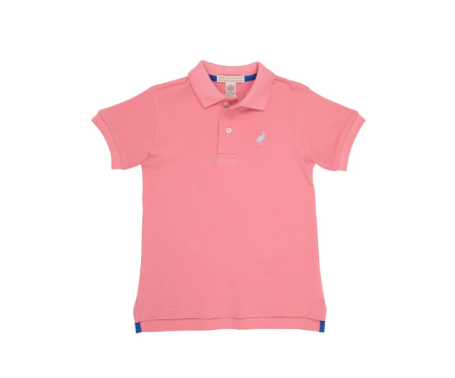 Prim and Proper Polo | Short Sleeve Pima | Hamptons Hot Pink | Buckhead Blue Stork
