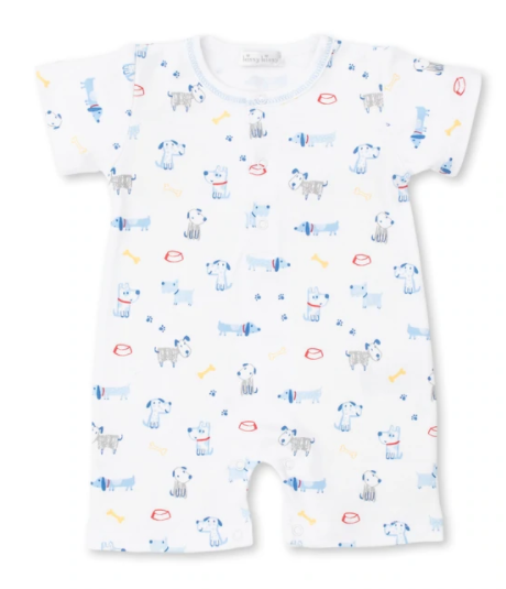 Puppy Party Short Playsuit | Blue