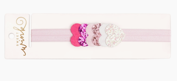 Pink Hearts Soft Headband