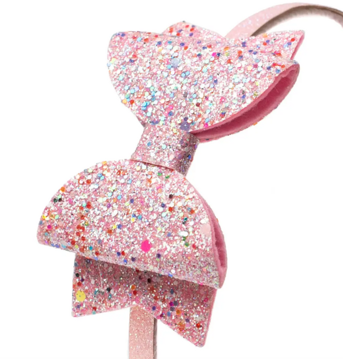 Pink Sprinkle Bow Headband