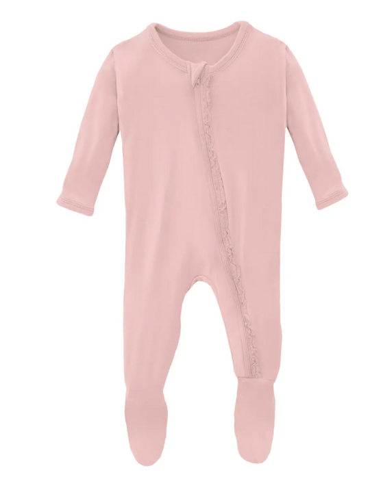Muffin Ruffle Footie with Zipper | Baby Rose