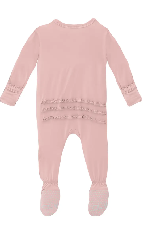 Muffin Ruffle Footie with Zipper | Baby Rose