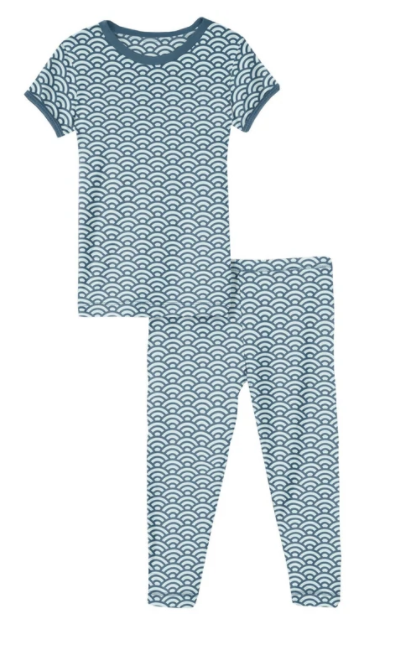 Print Short Sleeve Pajama Set | Fresh Air Waves
