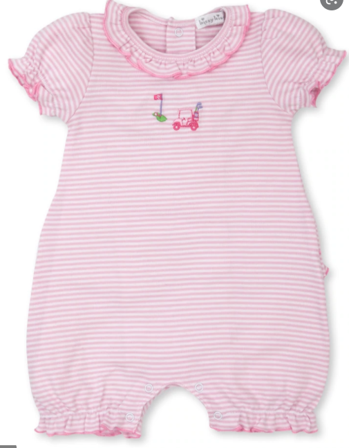 18 Holes Pink Stripe Short Playsuit