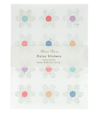 Glitter Daisy Stickers