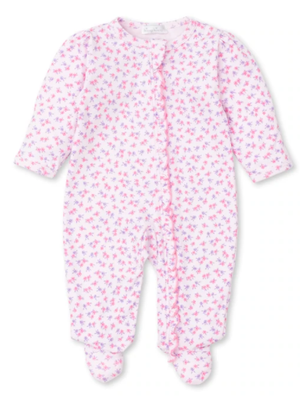 Ditsy Blooms Pink Footie with Zipper
