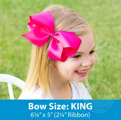 King Antique White with Rainbows Grosgrain Bow
