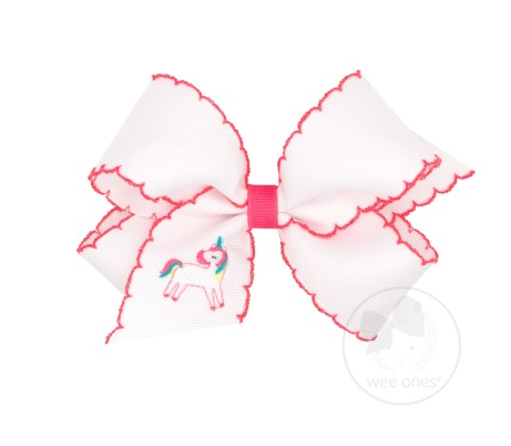 Medium Moonstitch Embroidered Unicorn Bow