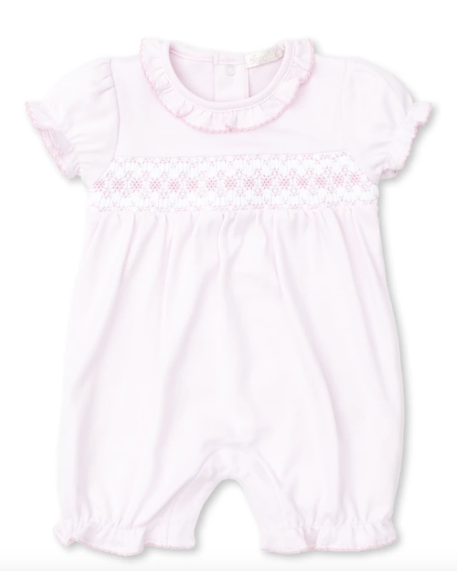 CLB Summer 22 Short Pink Playsuit with Hand Smocking