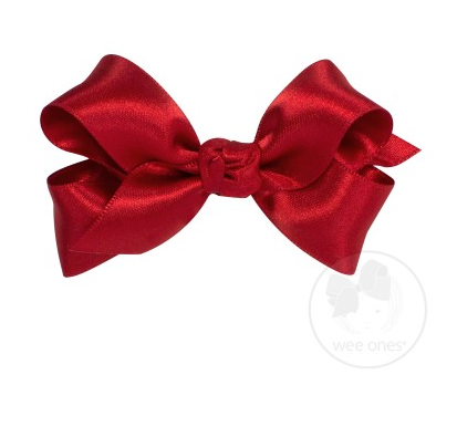 Mini French Satin Basic Bow | Ruby