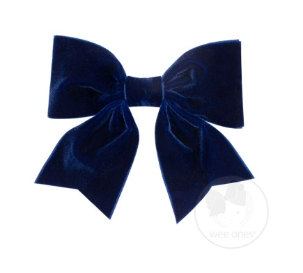 Small King Velvet Bowtie with Fancy Tails | Navy