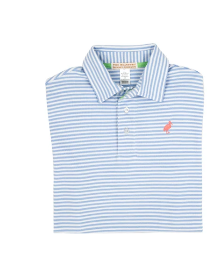 Prim and Proper Polo | Beale Street Blue Stripe
