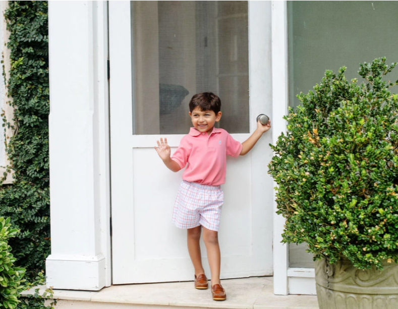 Shelton Shorts | Coral Chandler Check