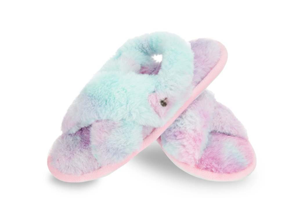 Tie Dye Plush Slippers