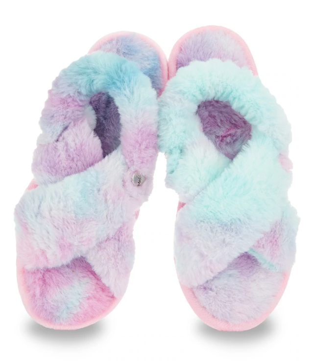 Tie Dye Plush Slippers