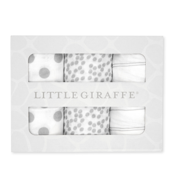 Bamboo Swaddles Dots and Stripes | Silver